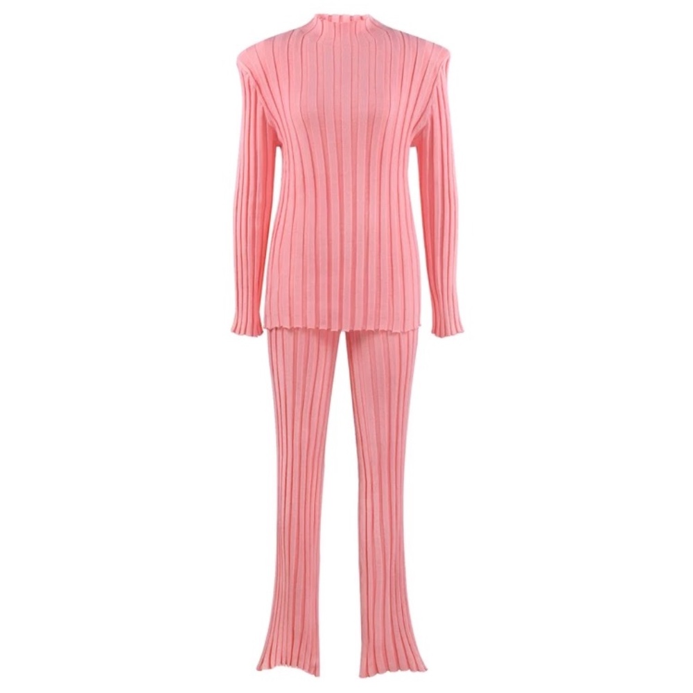 Pink Ribbed Two Piece Set - Picture 2 of 2